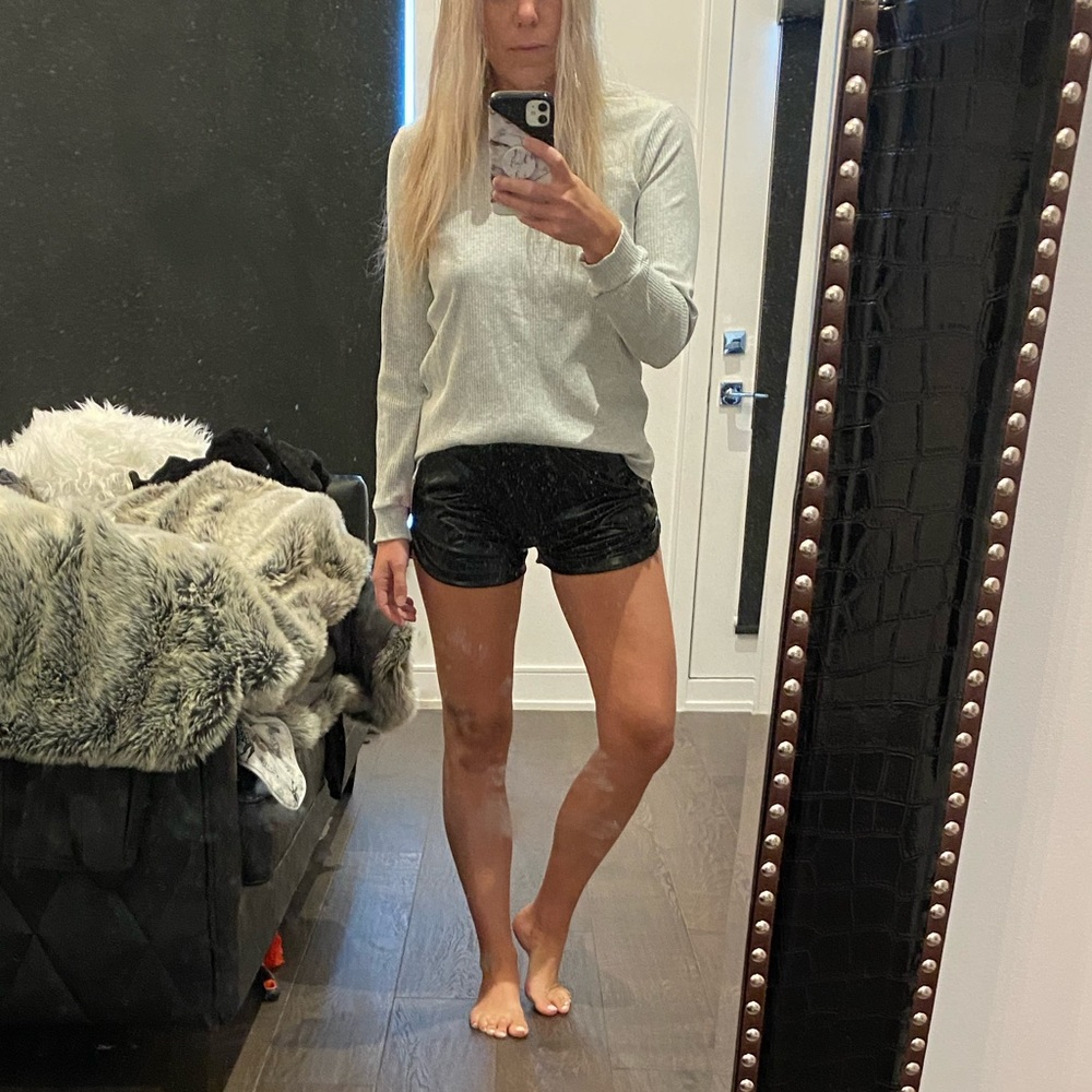 Faux leather shorts